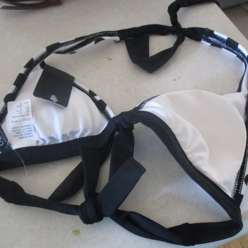 Guess black white polka dot bikini swim top new nwt s - Picture 3 of 3